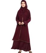 Maroon plain nida abaya