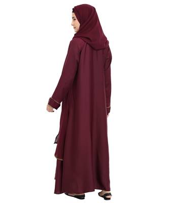 Maroon plain nida abaya 2