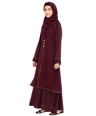 Maroon plain nida abaya 3