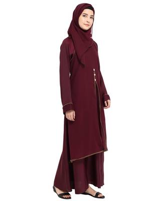 Maroon plain nida abaya 4