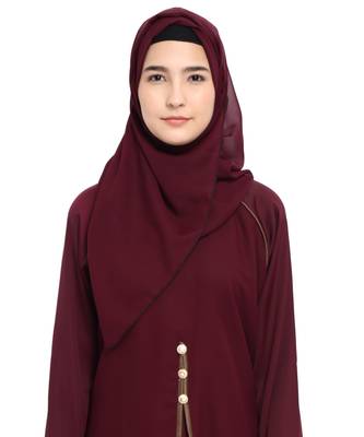 Maroon plain nida abaya 5