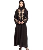 Brown embroidered nida abaya