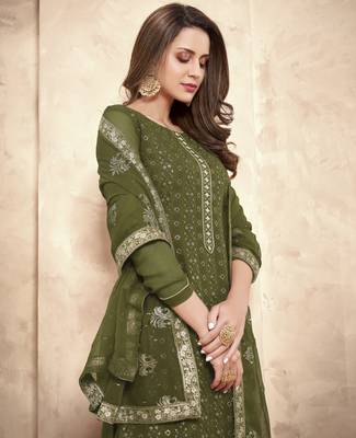 Mehendi embroidered georgette salwar 2