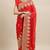 Janasya Red embroidered faux georgette saree with blouse