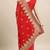 Janasya Red embroidered faux georgette saree with blouse