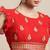 Janasya Red embroidered faux georgette saree with blouse