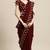Janasya Brown printed faux georgette saree with blouse