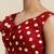 Janasya Red printed faux georgette saree with blouse