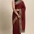 Janasya Maroon plain art silk saree with blouse