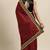 Janasya Maroon plain art silk saree with blouse