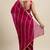 Janasya Pink printed faux georgette saree with blouse