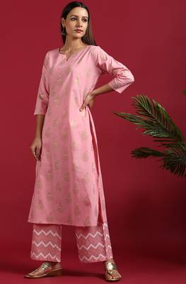 Pink paisley cotton salwar 1