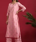 Pink paisley cotton salwar