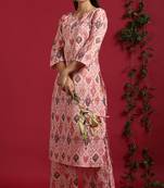 Janasya Pink ikat cotton salwar
