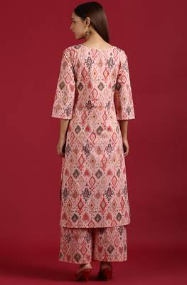 Janasya Pink ikat cotton salwar 2