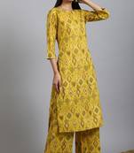 Yellow ikat cotton salwar