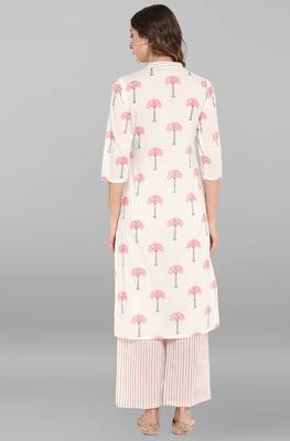 Janasya White printed cotton salwar 2