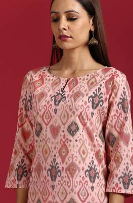 Janasya Pink ikat cotton salwar 4