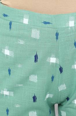 Janasya Sea-green ikat cotton salwar 5
