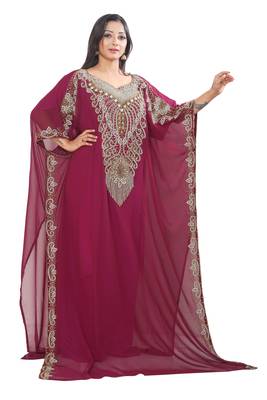 Sale Islamic Dubai Moroccan Kaftan Arabic Abaya Maxi Hand Beaded Caftan Farasha 2