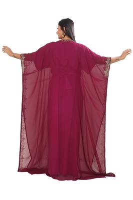 Sale Islamic Dubai Moroccan Kaftan Arabic Abaya Maxi Hand Beaded Caftan Farasha 4