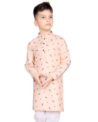Pink printed satin boys-kurta-pyjama 2