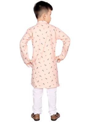 Pink printed satin boys-kurta-pyjama 3