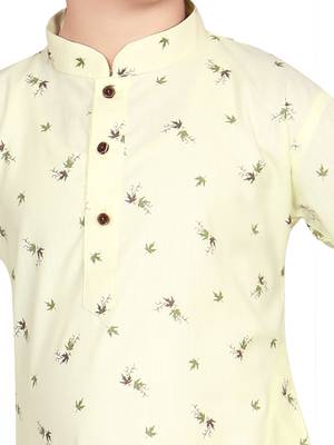 Green printed satin boys-kurta-pyjama 4