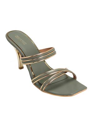 Trends & Trades Women Olive Square Toe Slim Heels 1