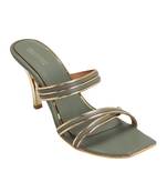 Trends & Trades Women Olive Square Toe Slim Heels