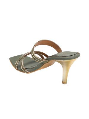 Trends & Trades Women Olive Square Toe Slim Heels 4