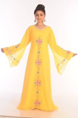 Royal Ethnic Maxi Abaya Moroccan Islamic Kaftan Beach Fancy Modern Floor Length Long Sleeve For Women Dress 3