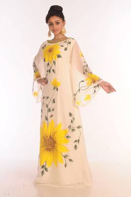 Royal Moroccan Ethnic Maxi Abaya Islamic Kaftan Beach Fancy Modern Floor Length Long Sleeve For Women Dress 4