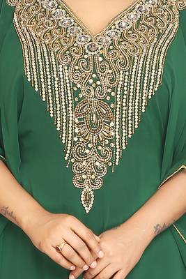 Arabic Islamic Farasha Muslim Kaftan Dress Long Sleeve Dress  2