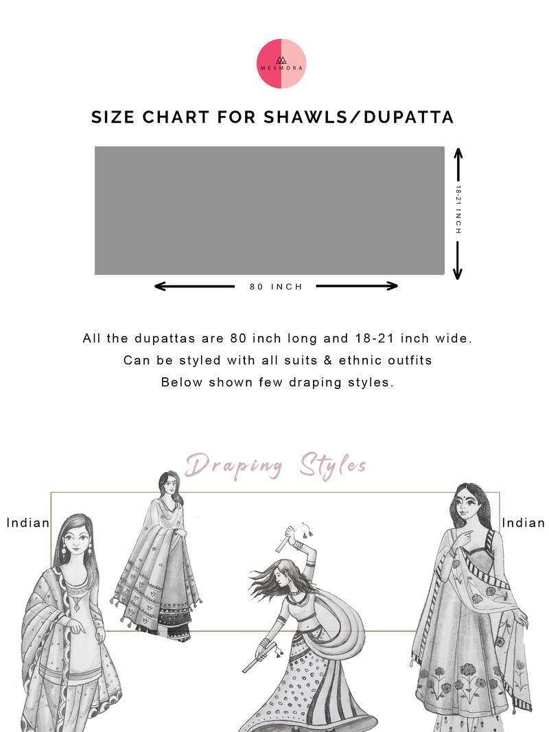 Temple Embroidered Panel Linen Festive Dupatta