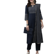 RF 1173 Navy Blue Kurti Pant Duptta