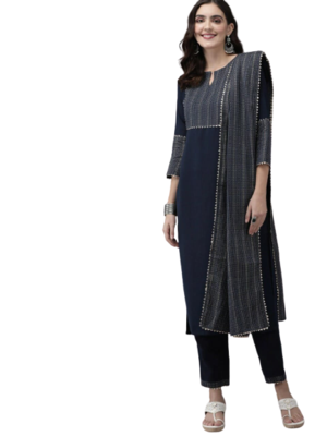 RF 1173 Navy Blue Kurti Pant Duptta 2
