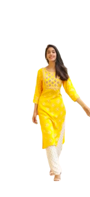 RF 1234 Yellow Kurti Pant 1