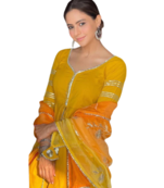 Yellow Kurti Sharara Duptta