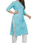  Blue Kurti White Pant