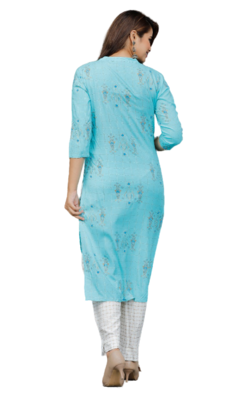  Blue Kurti White Pant 4