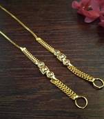 Designer 1 line Gold Bridal pearl earchain or ear support earrings for Wedding