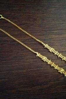 Designer 1 line gold bridal earchain or ear support earrings for wedding