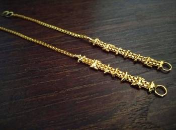 Designer 1 line gold bridal earchain or ear support earrings for wedding 2