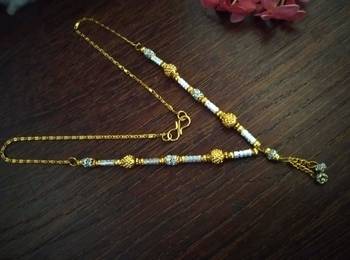 Twinkling Gold cubic zirconia Designer mangalsutra 1