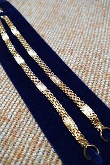 Designer 1 line gold bridal earchain or ear support earrings for wedding