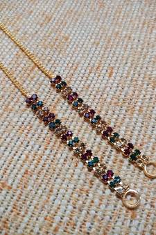 Designer 1 line Gold Multui Diamond Bridal pearl earchain or ear support earrings for Wedding