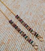 Designer 1 line Gold Multui Diamond Bridal pearl earchain or ear support earrings for Wedding