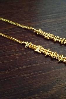  Designer 1 line gold bridal earchain or ear support earrings for wedding