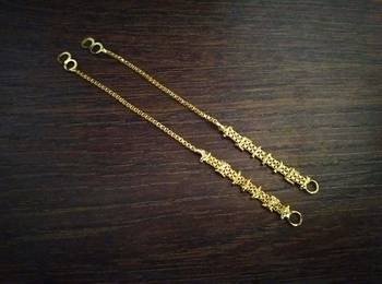  Designer 1 line gold bridal earchain or ear support earrings for wedding 2